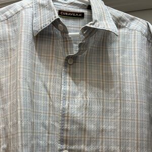 Plaid Vintage Casual Button Up by Cubavera - Classic Comfortable Fit